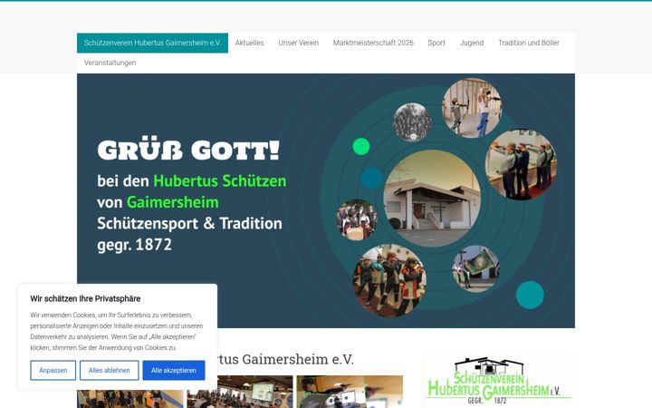 Screenshot of hubertus-gaimersheim.de