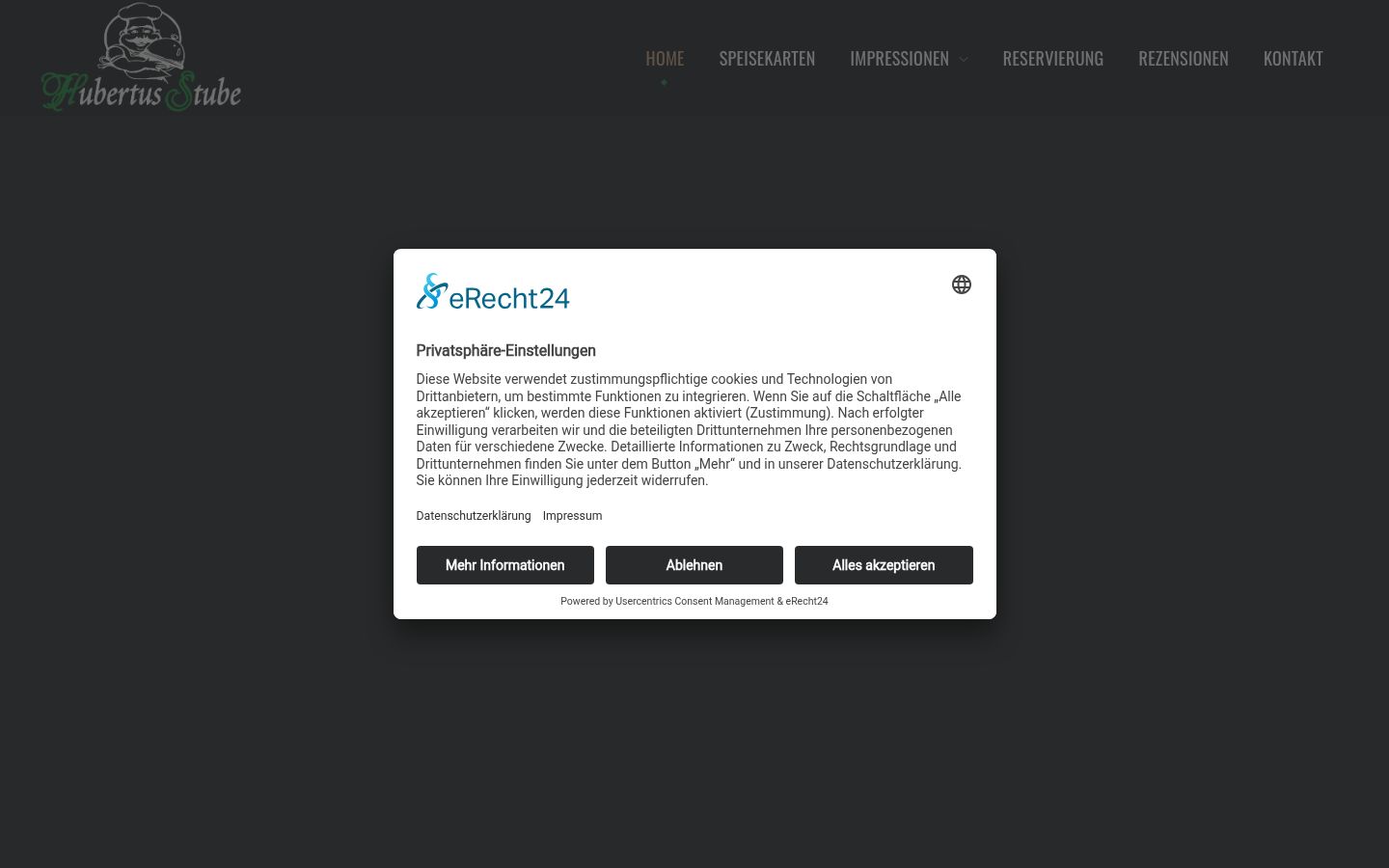 Screenshot des Einwilligungsbanners vor jeglicher Interaktion