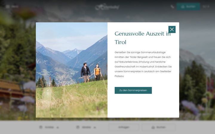 Screenshot of hubertushof-leutasch.at