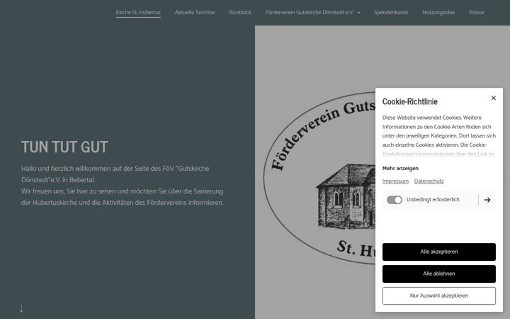 Screenshot of hubertuskirche.de