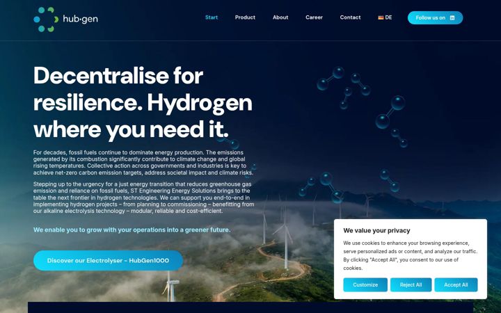 Screenshot of hubgen-solutions.com