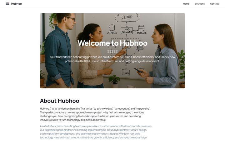 Screenshot of hubhoo.com