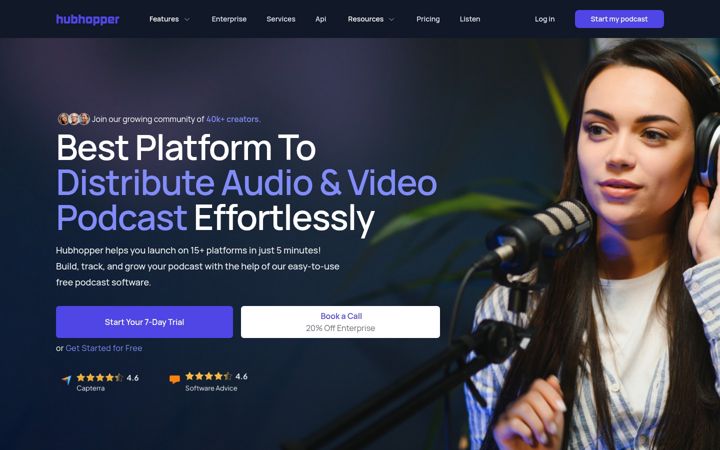 Screenshot of hubhopper.com