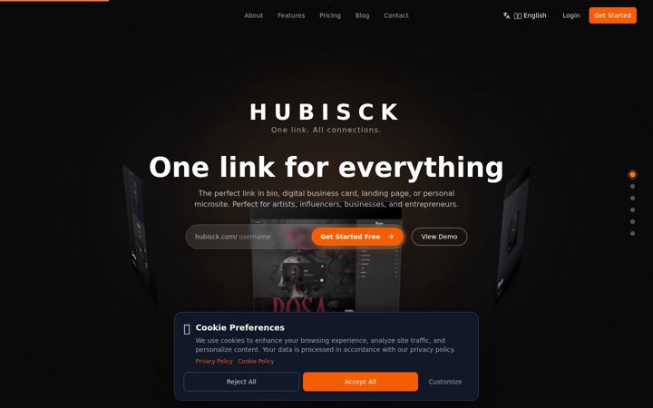 Screenshot of hubisck.com