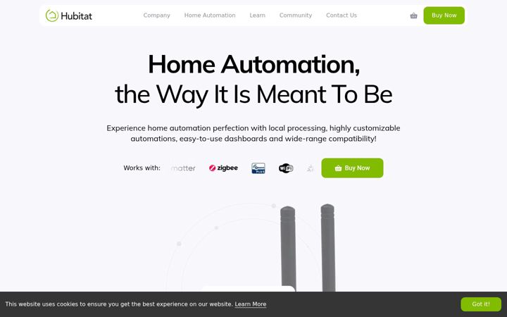 Screenshot of hubitat.com