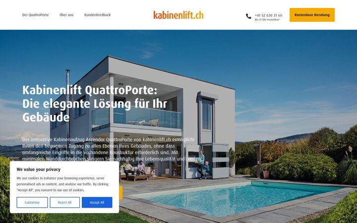 Screenshot of hublift.ch