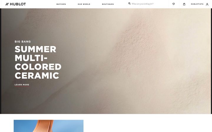 Ekrānuzņēmums no hublot.com