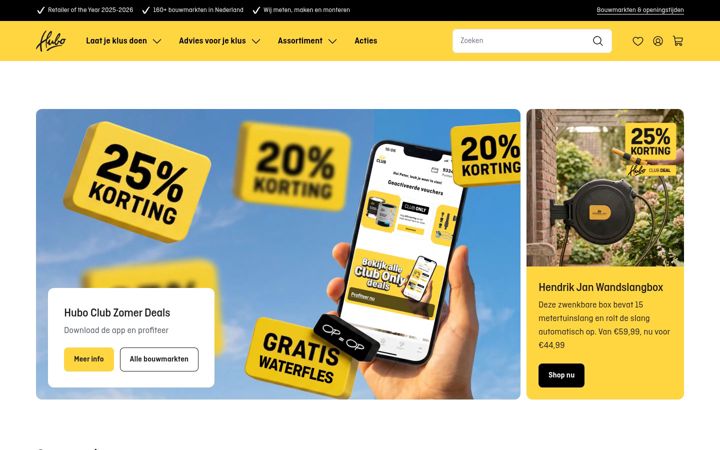Captură de ecran a hubo.nl