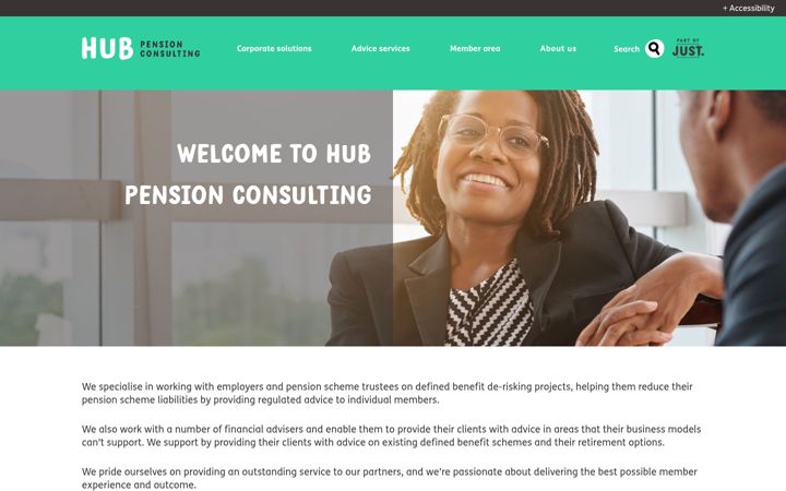 Screenshot di hubpensionconsulting.co.uk