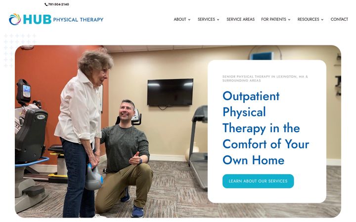 Screenshot of hubphysicaltherapy.com