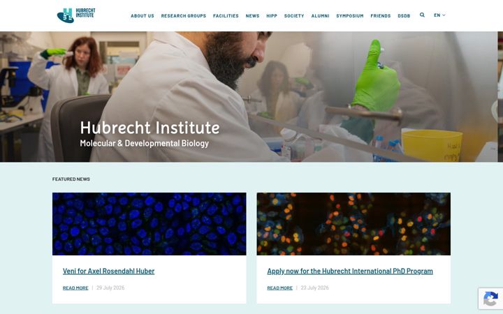 Screenshot of hubrecht.eu