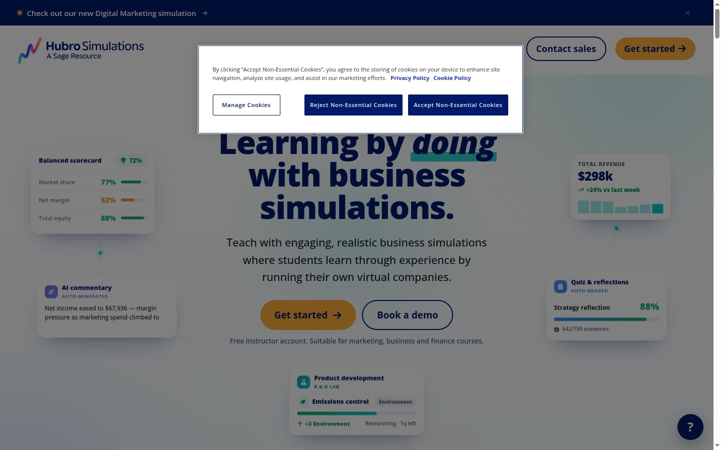 Screenshot del banner di consenso mostrato prima di qualsiasi interazione
