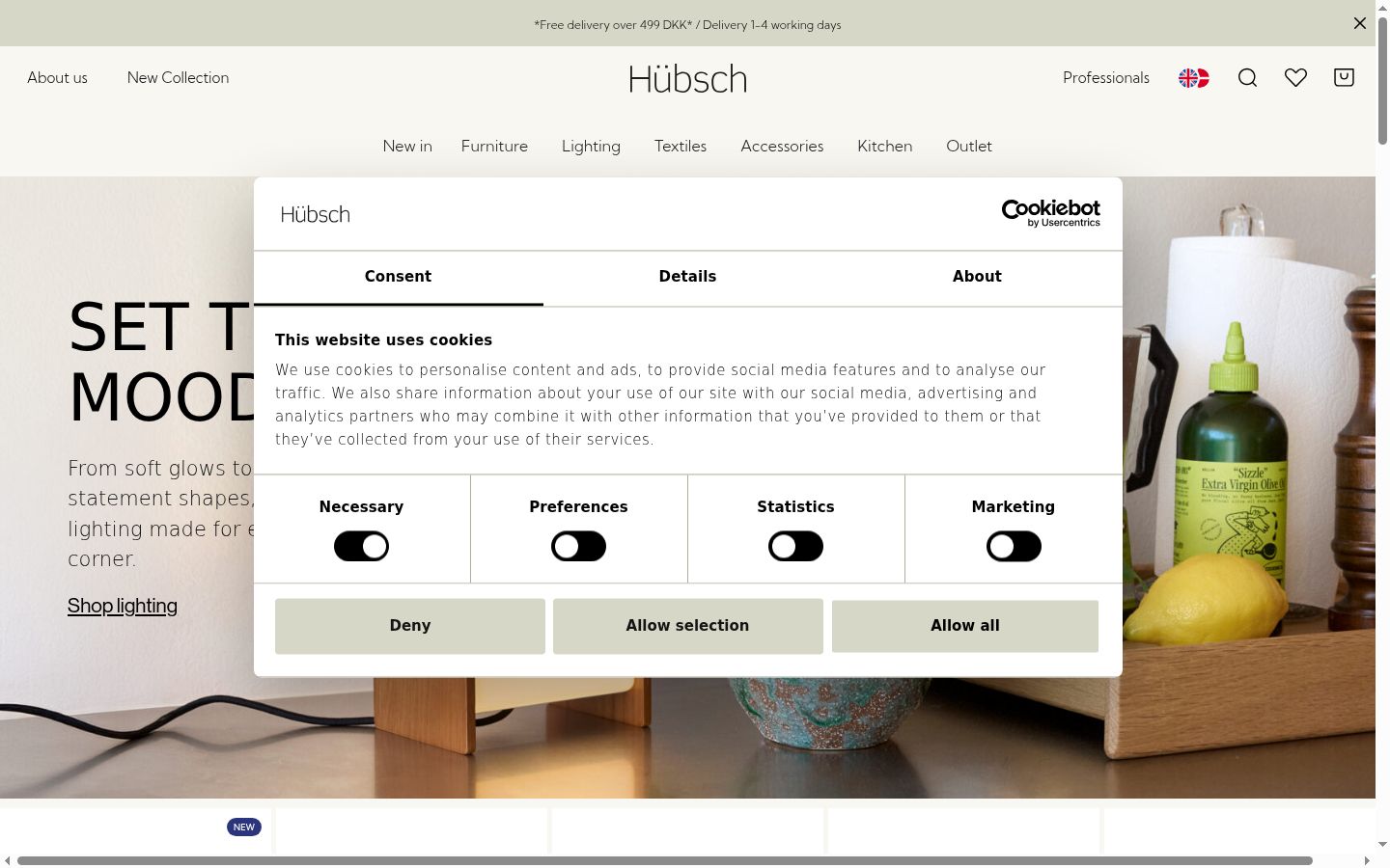 Screenshot des Einwilligungsbanners vor jeglicher Interaktion