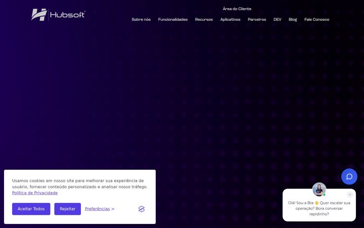 Captura de pantalla de hubsoft.com.br