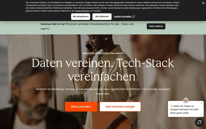 Screenshot of hubspot.de