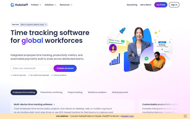 Screenshot of hubstaff.com
