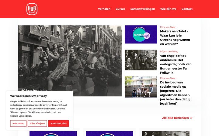 Screenshot of hubutrecht.nl
