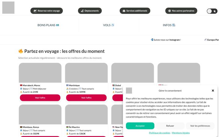 Screenshot of hubvoyages.com