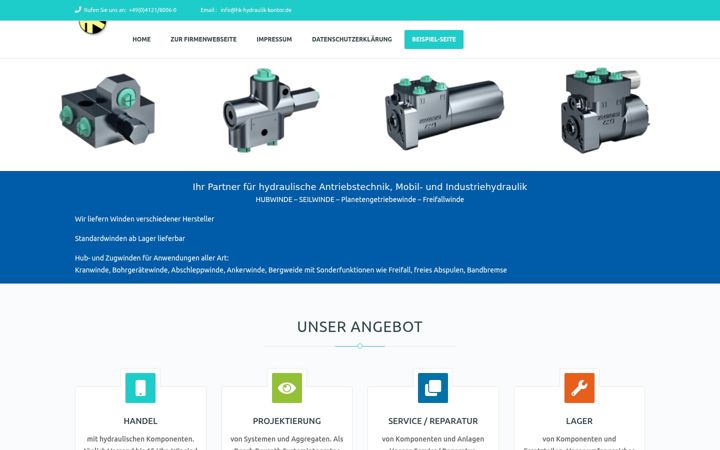 Screenshot of hubwinde.de