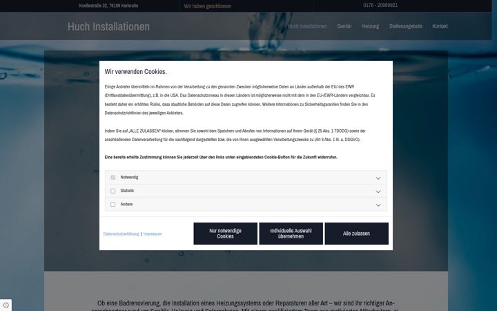 Screenshot of huch-installationen.de