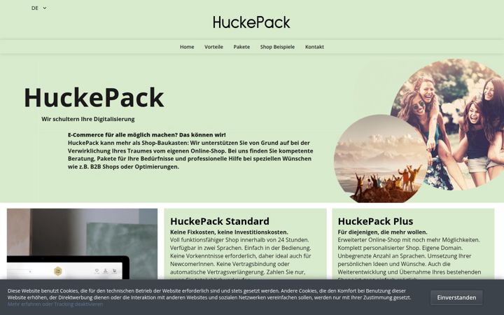 Screenshot of huckepack.store