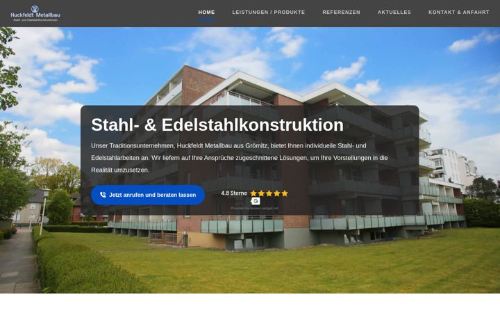 Screenshot of huckfeldt-metallbau.de