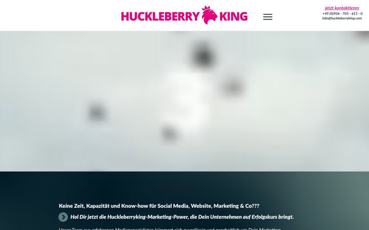 Screenshot of huckleberryking.com