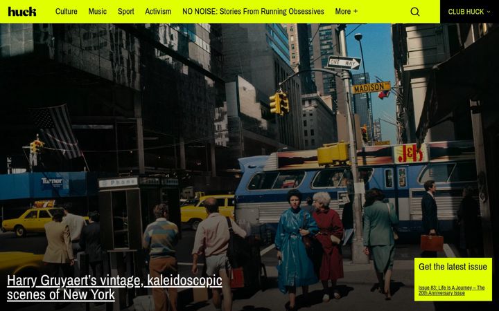 Screenshot of huckmag.com