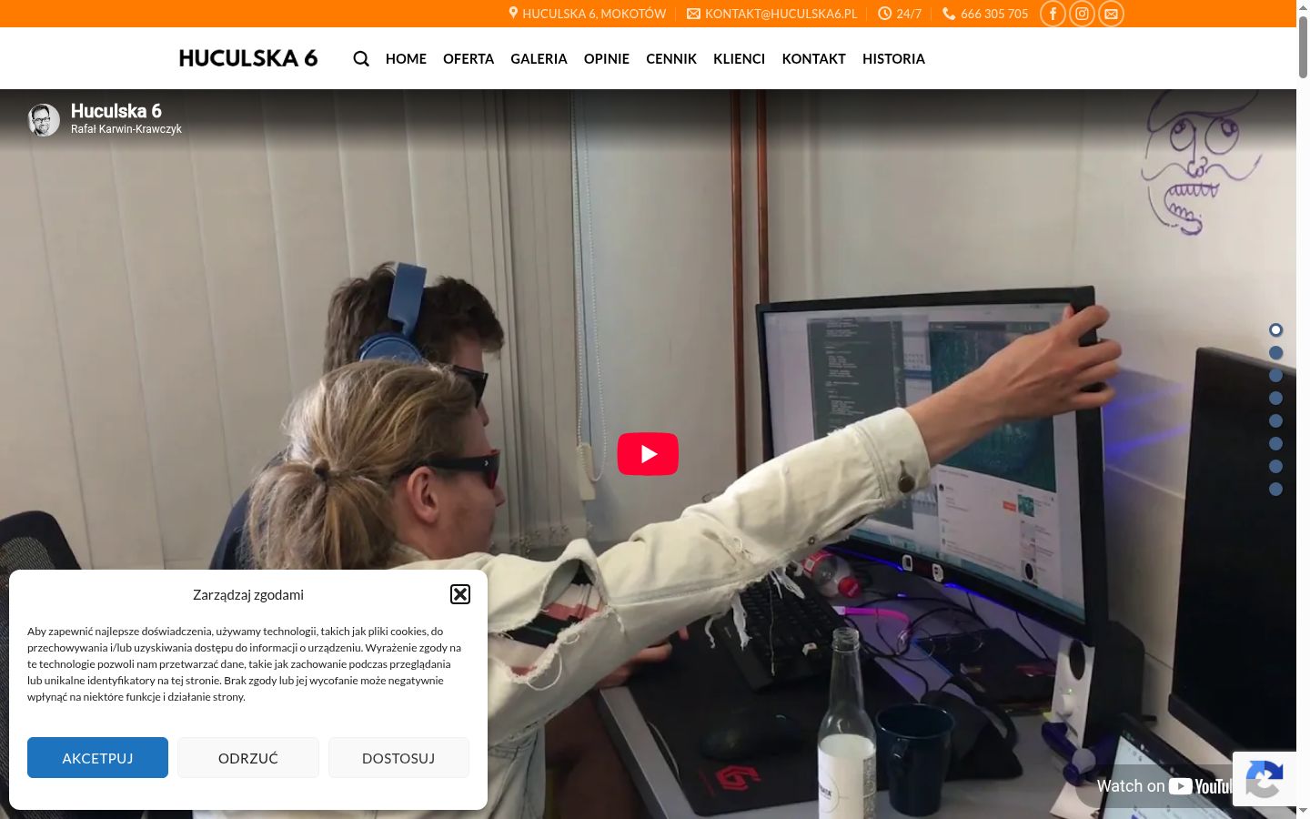 Zrzut ekranu banera zgody wyświetlanego przed jakąkolwiek interakcją