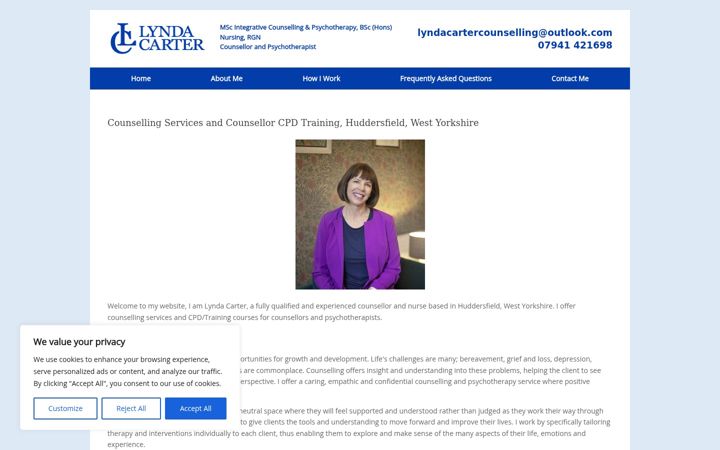 Screenshot of huddersfieldcounsellor.co.uk