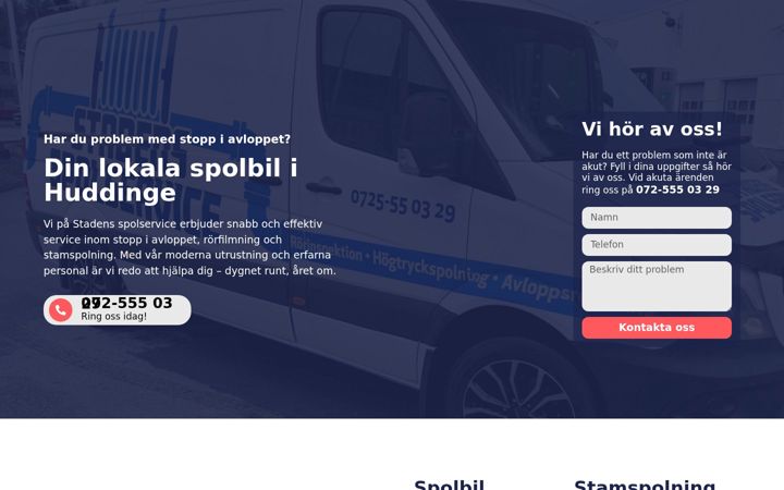 Screenshot of huddingespolbil.se