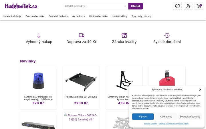 Screenshot of hudebnicek.cz