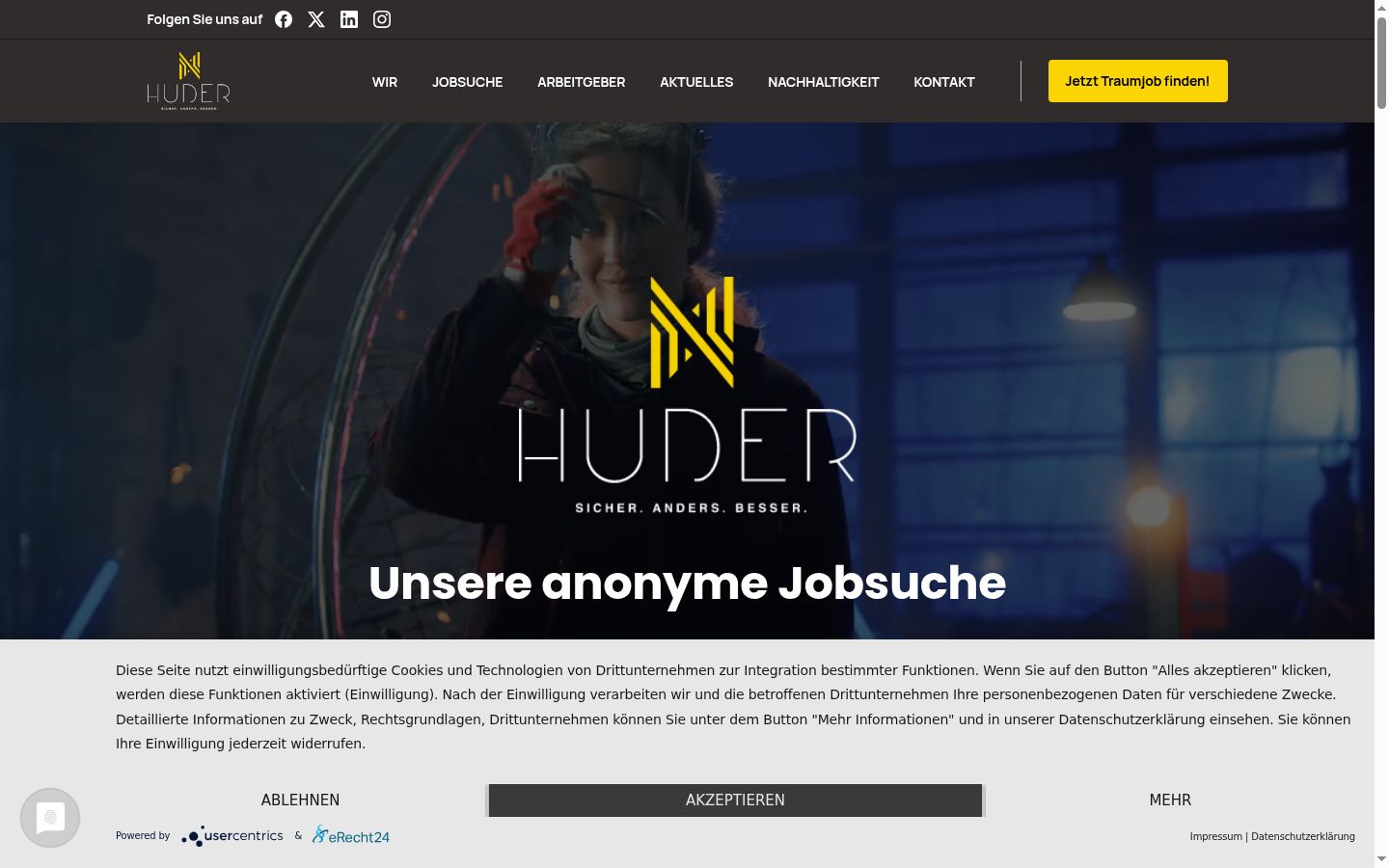 Sutikimo reklamjuostės, rodytos prieš bet kokią sąveiką, ekrano kopija