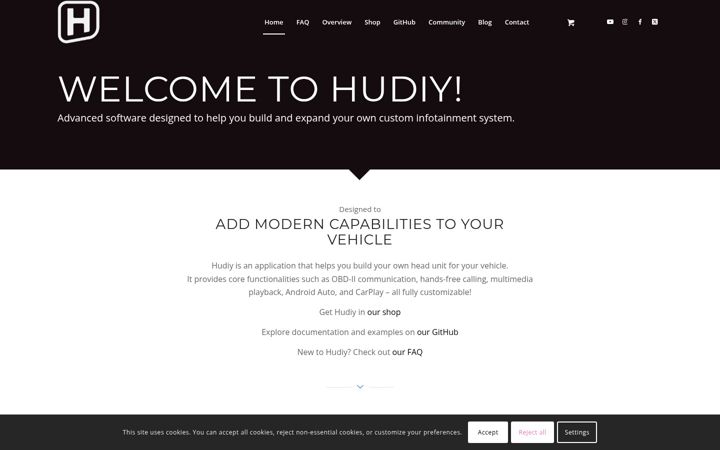 Screenshot of hudiy.eu