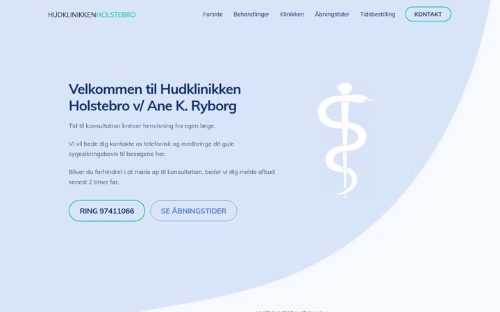 Screenshot of hudklinikkenholstebro.dk