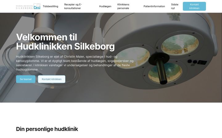 Screenshot of hudklinikkensilkeborg.dk