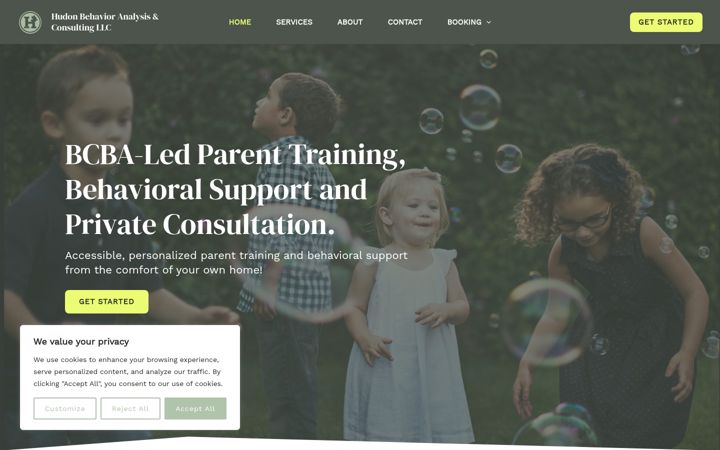 Screenshot of hudonbehaviorconsulting.com