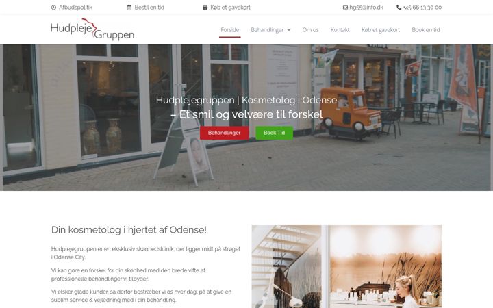 Screenshot of hudpleje-gruppen.dk