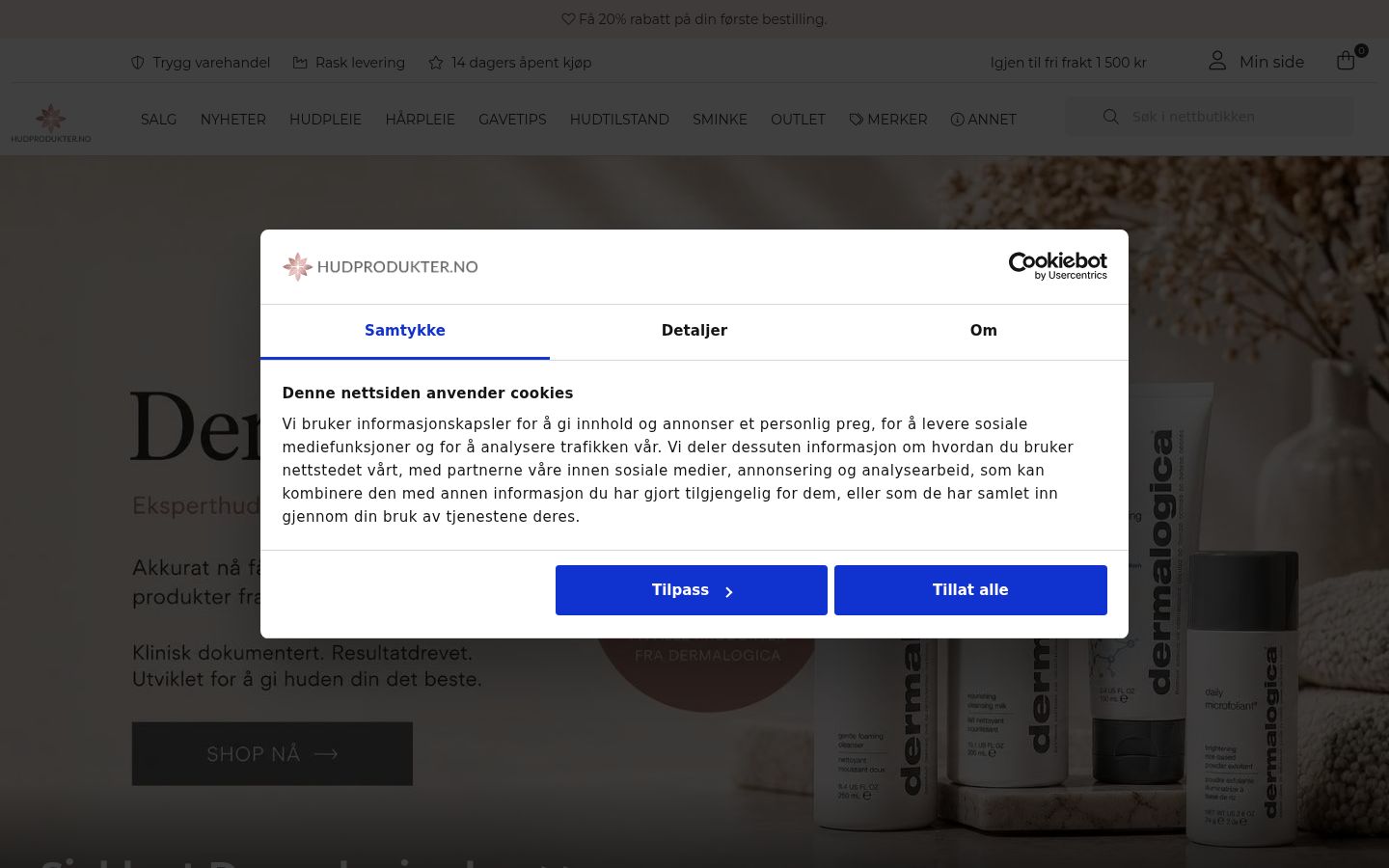 Screenshot of the consent banner shown before any interaction