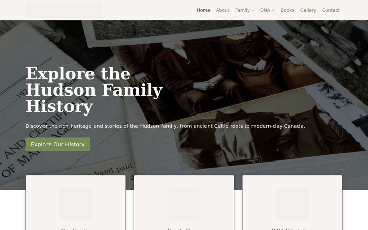 Screenshot of hudsonancestry.com