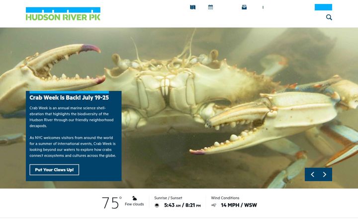 Screenshot of hudsonriverpark.org