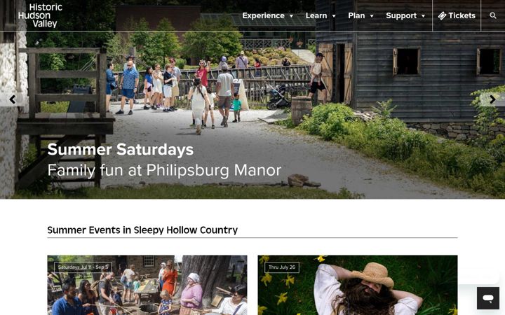 Screenshot stránky hudsonvalley.org