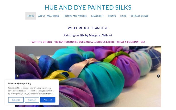 Screenshot of hue-and-dye.co.uk