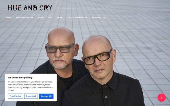 Screenshot of hueandcry.co.uk