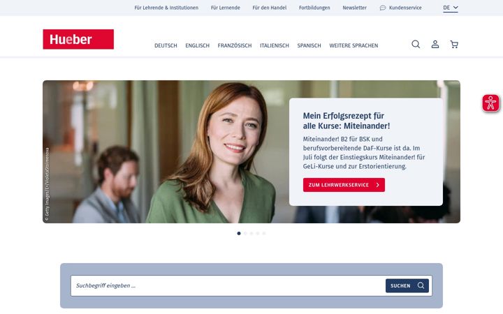 Screenshot of hueber.de