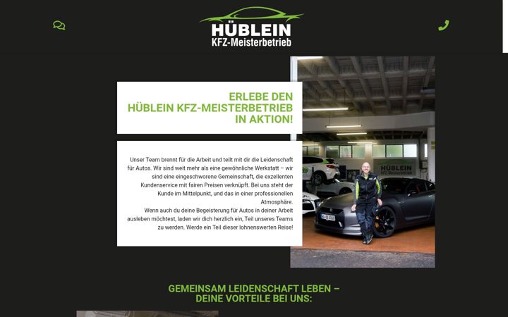 Screenshot of hueblein.de