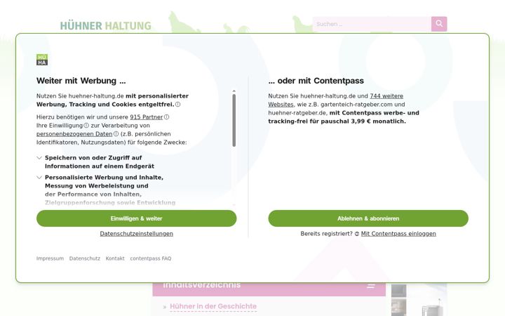 Screenshot of huehner-haltung.de
