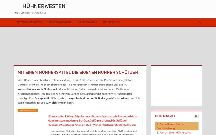Screenshot of huehnerweste.de