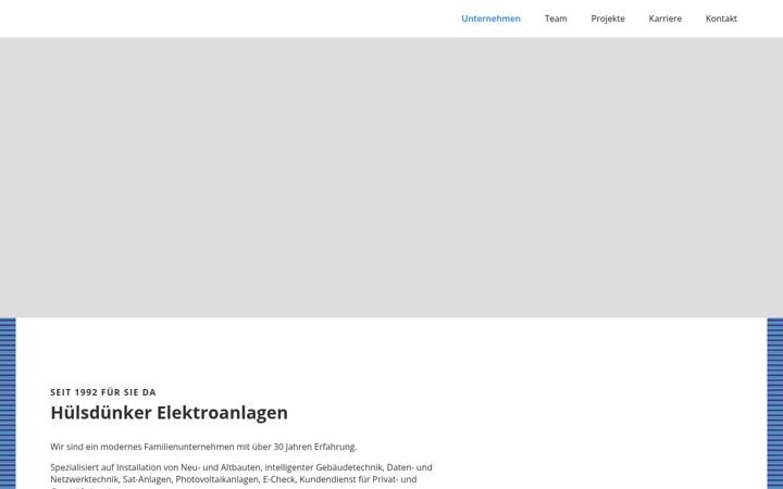 Screenshot of huelsduenker-elektroanlagen.de