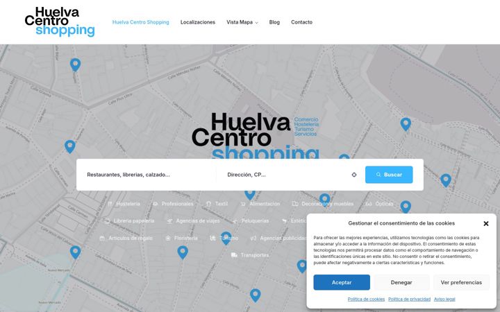 Screenshot of huelvacentroshopping.com